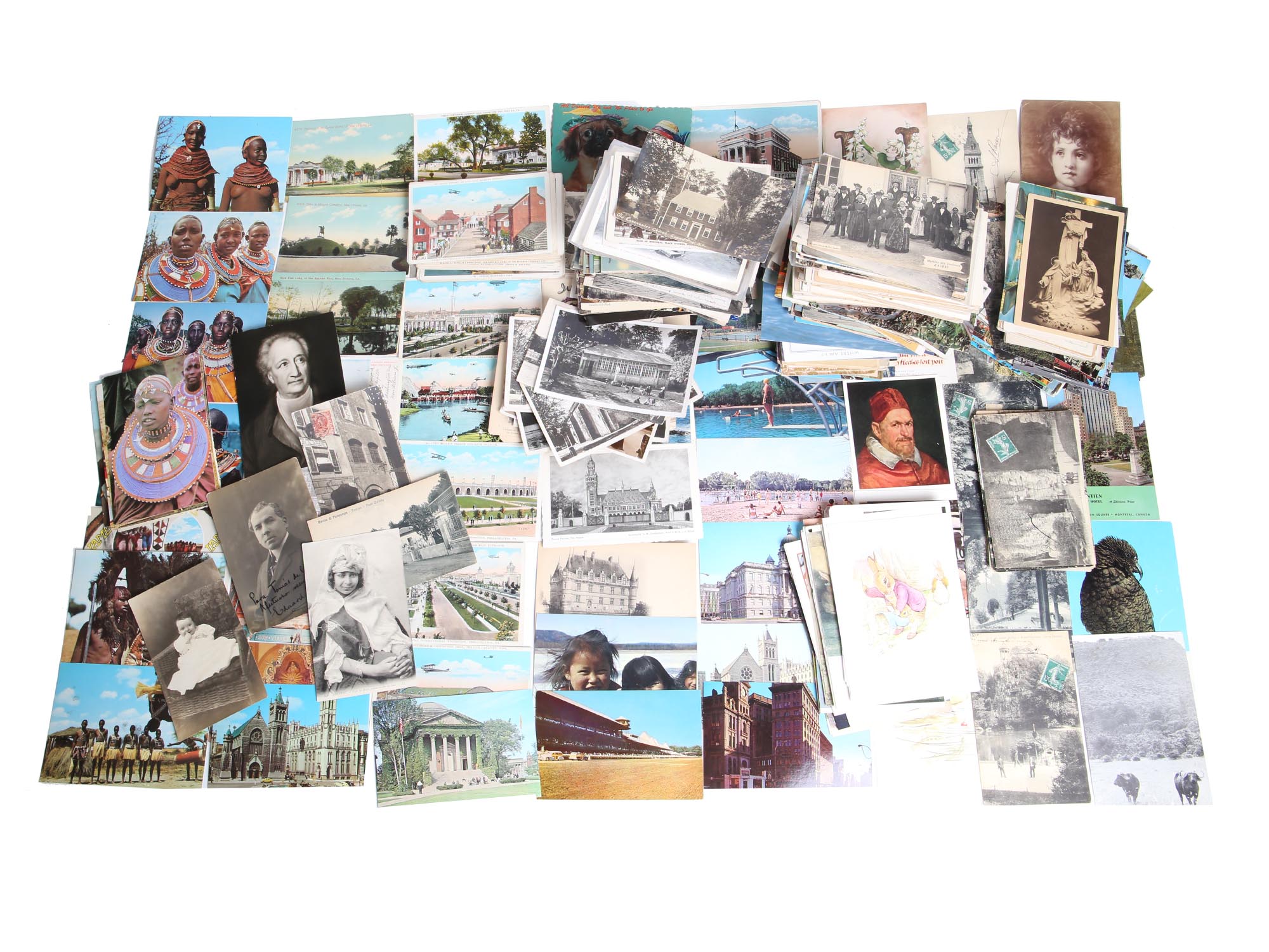 LARGE LOT OF ANTIQUE AND VINTAGE POSTCARDS PIC-1